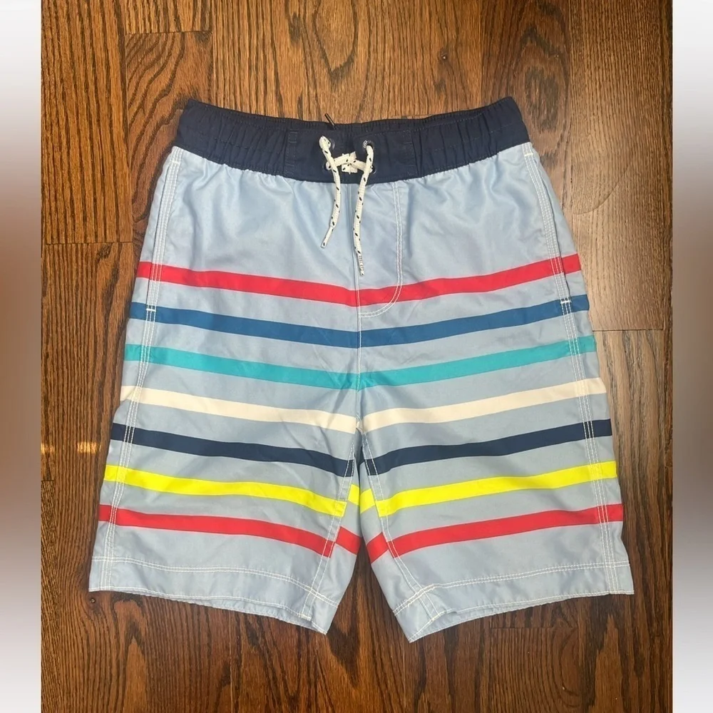 Gap boys swim trunks Sz. L striped blue